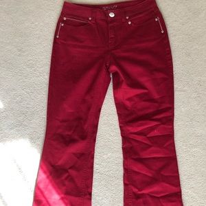 Deep red jeans